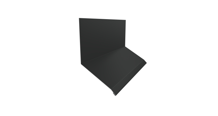 Планка примыкание верхнее к стене фальц Grand Line 150х130х20 0,5 GreenCoat Pural BT, matt RR2H3 антрацитово-серый