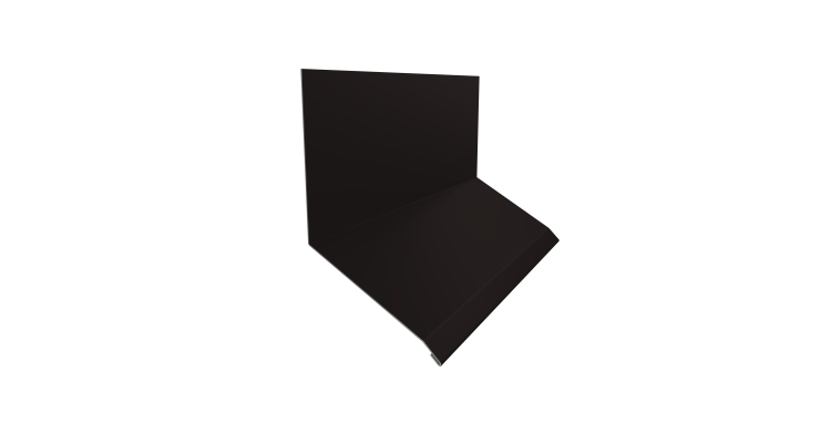 Планка примыкание верхнее к стене фальц Grand Line 150х130х20 0,45 PE с пленкой RAL 9005 черный (3м)