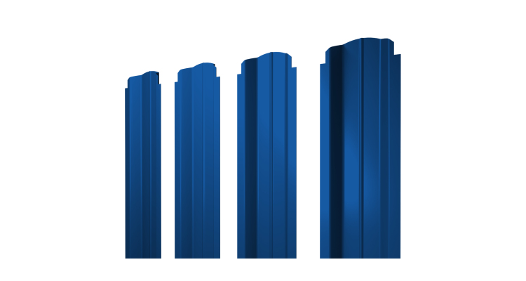 Штакетник П-образный B фигурный 0,45 PE RAL 5005 сигнальный синий