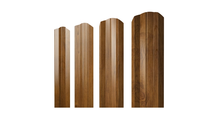 Штакетник М-образный А фигурный 0,45 Print Elite Golden Wood TwinColor