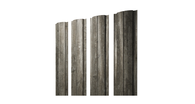 Штакетник Полукруглый Slim с прямым резом 0,45 Print Elite Nordic Wood TwinColor