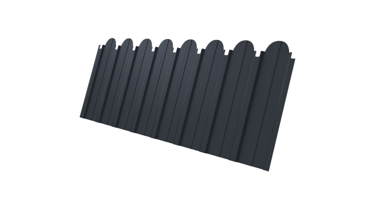 Профнастил C10A фигурный 0,5 PurPro RAL 7024 мокрый асфальт