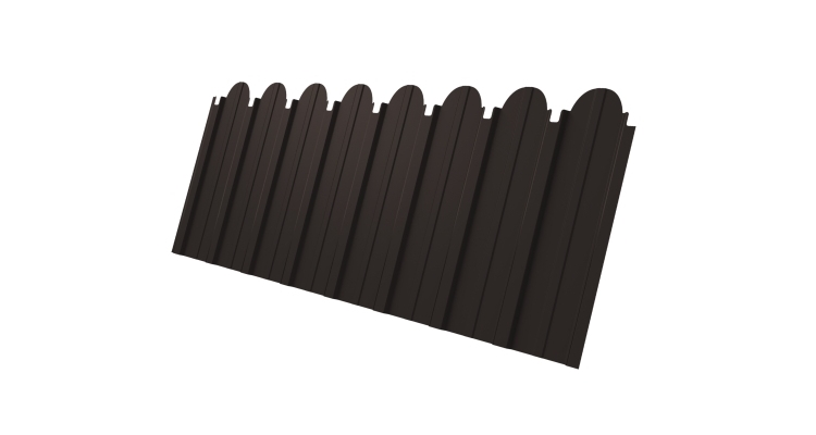 Профнастил C10A фигурный 0.5 PurLite Matt RR 32 темно-коричневый