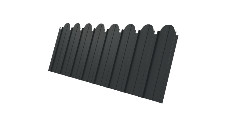 Профнастил C10A фигурный 0,5 Drap RAL 7016 антрацитово-серый