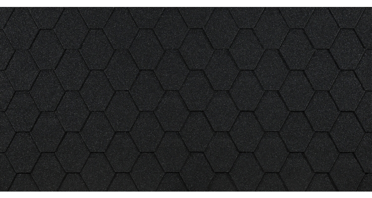 Гибкая черепица Eurasia, Шестигранник, Черный
