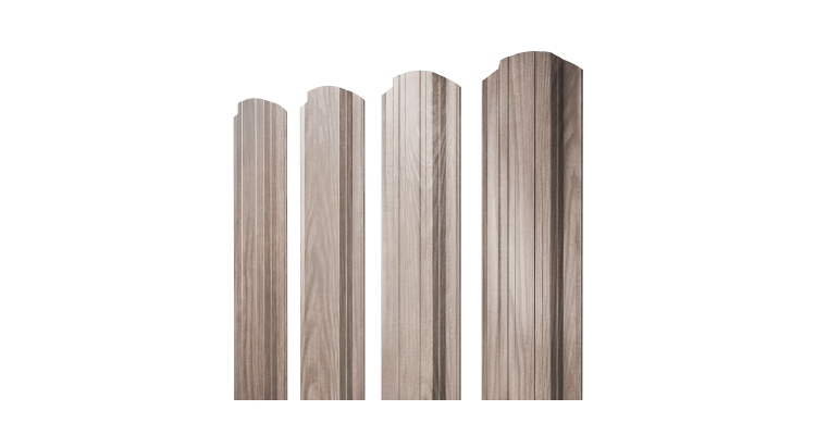 Штакетник Прямоугольный фигурный 0,45 Print Elite White Wood TwinColor