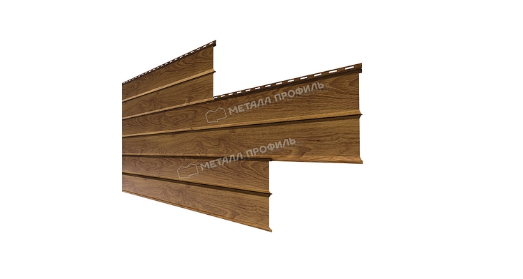 Сайдинг Металл Профиль Lбрус-XL-14х335 (ECOSTEEL_MA-01-МореныйДуб-0.5)