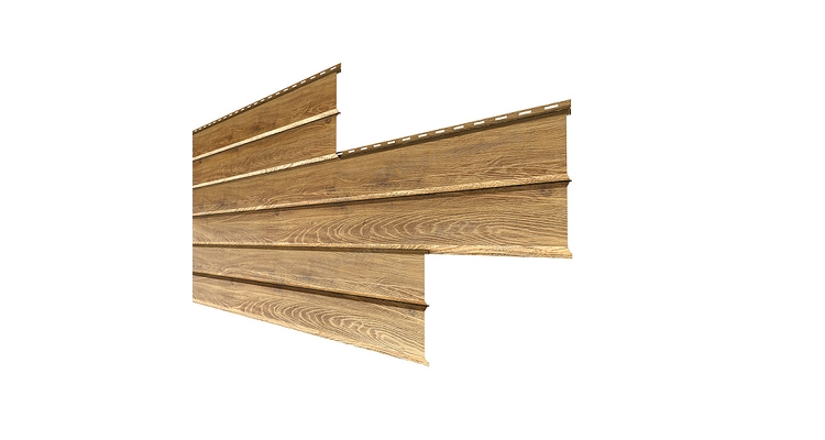 Сайдинг Металл Профиль Lбрус-XL-Н-14х335 (ECOSTEEL_T-01-ЗолотойДуб-0.5)