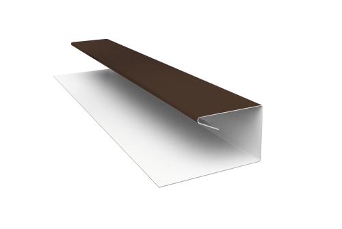 Планка П-образная завершающая сложная (КД) 0,5 Satin Matt RAL 8017 шоколад (2м)