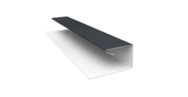 Планка П-образная завершающая сложная (КД) 0,5 Drap TX RAL 7024 мокрый асфальт (3м)