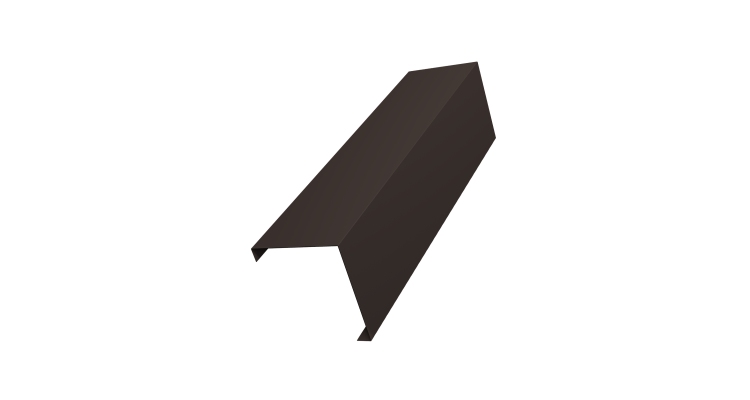 Декоративная накладка на столб универсальная угловая 80х80 для забора жалюзи 0,5 Velur X RR 32 темно-коричневый (2,5м)