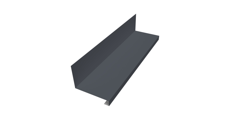 Планка примыкание нижнее к трубе фальц 0,45 PE с пленкой RAL 7024 мокрый асфальт (3м)