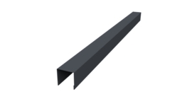 Планка вертикальная лицевая для забора жалюзи Palermo 0,45 PE-Double RAL 7024 мокрый асфальт (2,5м)