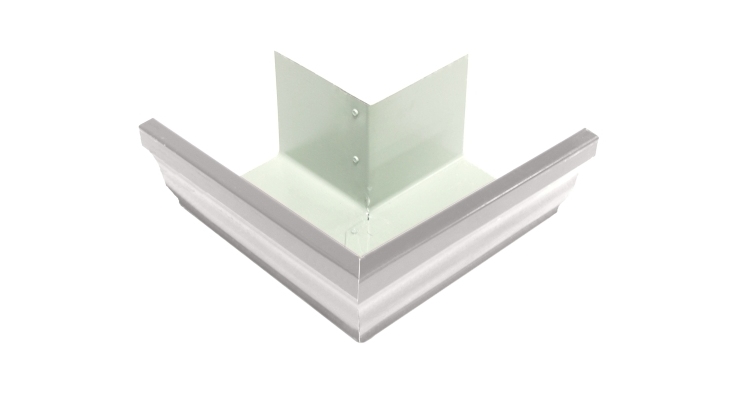 Угол желоба внешний Vortex 90гр 127мм RAL 9003 сигнальный белый